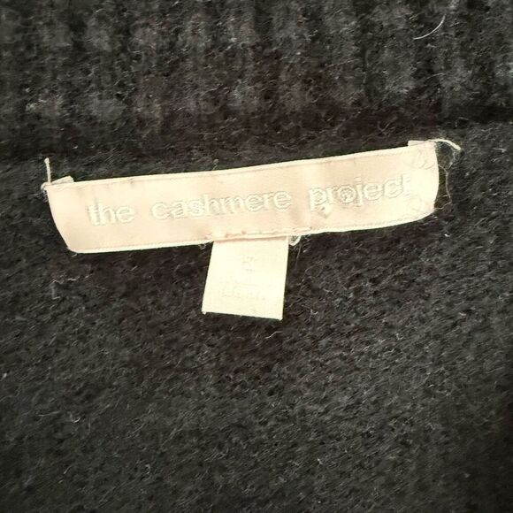 The Cashmere Project Black Open Front 100% Cashmere Cardigan Sweater $316 S - Picture 5 of 6